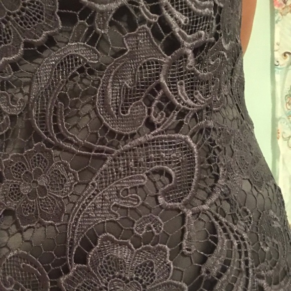 Adrianna Papell Charcoal Gray Lace Dress - Picture 2 of 4